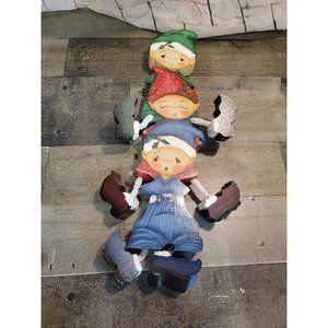 Wooden elf Piggy back ride Mistletoe‎ xmas decor